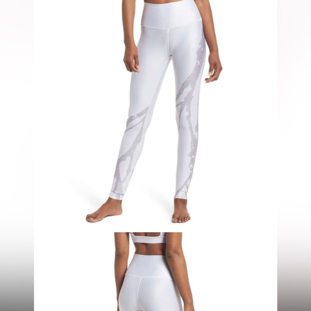 Gray/white Abstract Print Leggings ALO